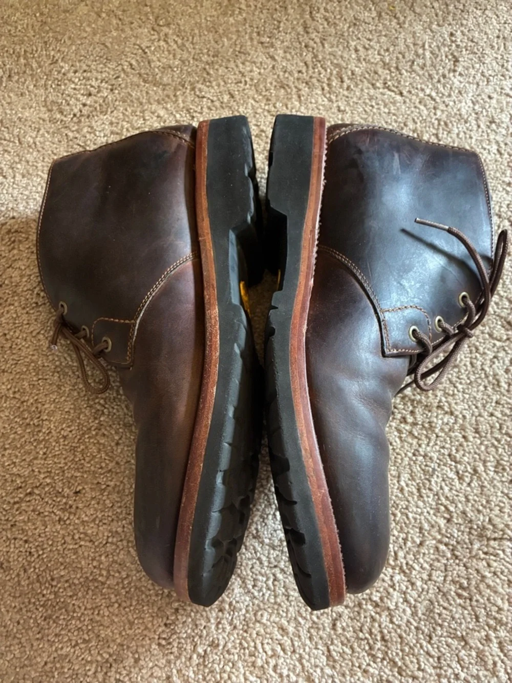 Trask Men's Brown Leather Chukka Boots Lace Up Ankle Boots size 9.5